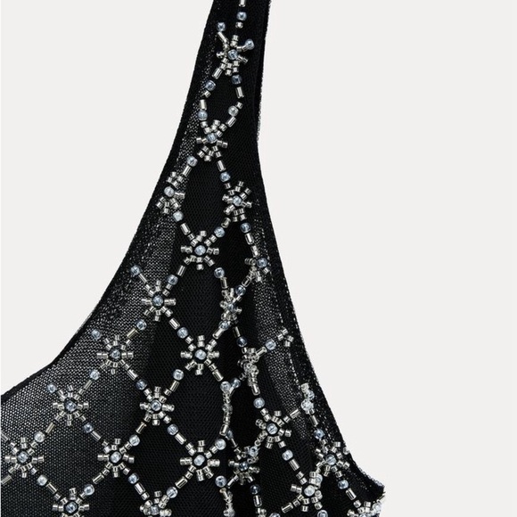 NWT ZARA BEADED JEWEL MIDI DRESS - Picture 8 of 8